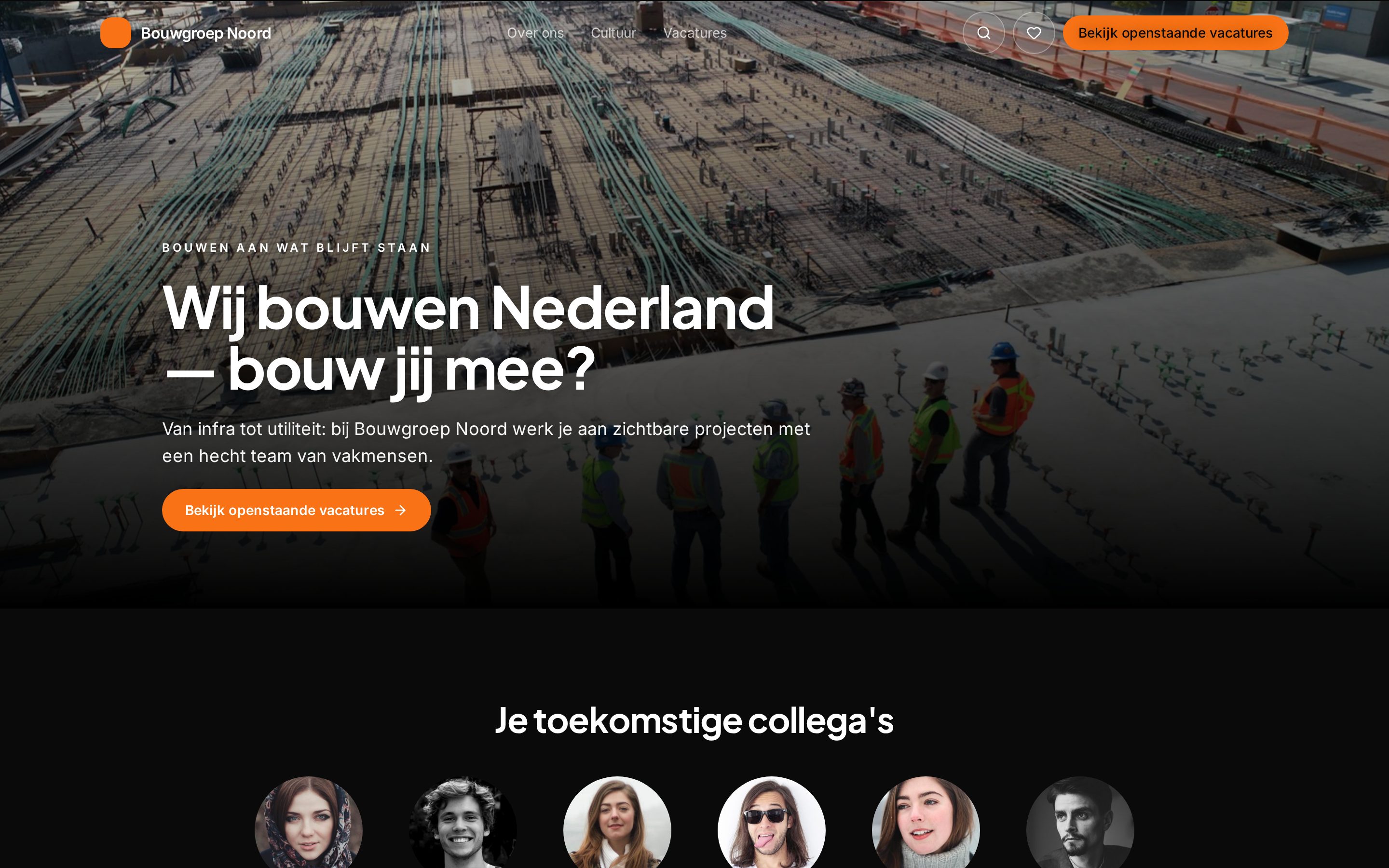 Werken-bij website van Bouwgroep Noord